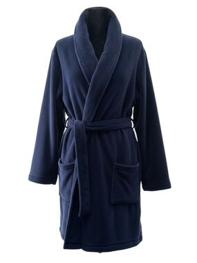 Joe Fresh Women’s Navy Blue Fleece Bath Robe with Shawl Collar Size Small